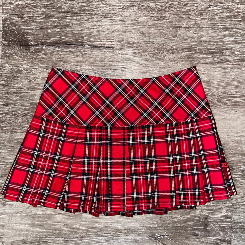 Royal Bones Red Plaid Skirt ☠︎ Size Medium